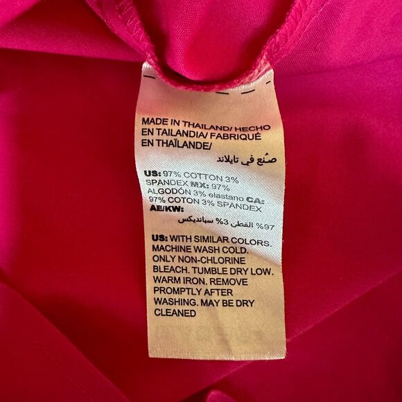 Chico's No-Iron Pop-Over Top Size 3 XL 16/18 Cotton Stretch Ladder Sleeve V-Neck - Picture 8 of 8